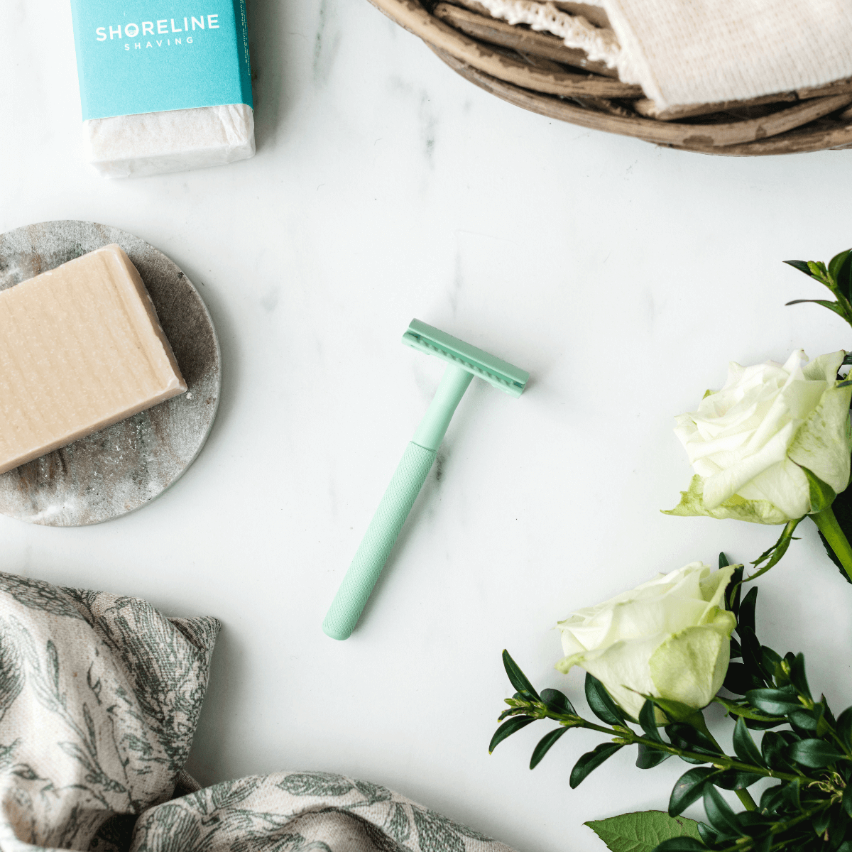 Metal Safety Razor - Mint Green | Shoreline Shaving | Life Before Plastic